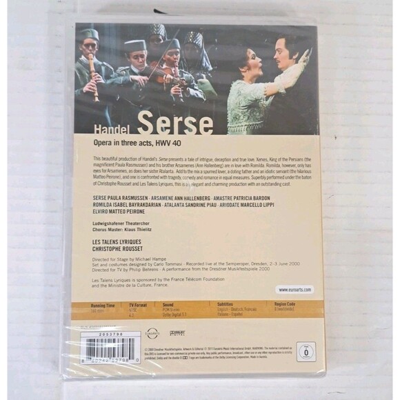 Handel - Serse DVD Rasmussen Piau Bayrakdarian Bardon Hallenberg Peirone NEW - Picture 2 of 2